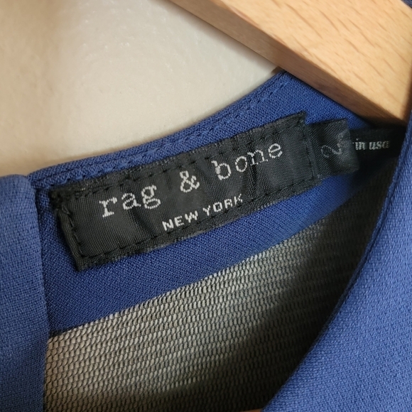Rag & Bone | Ruby Fit & Flare Dress with Black Mesh Back Size 2 - Picture 5 of 5
